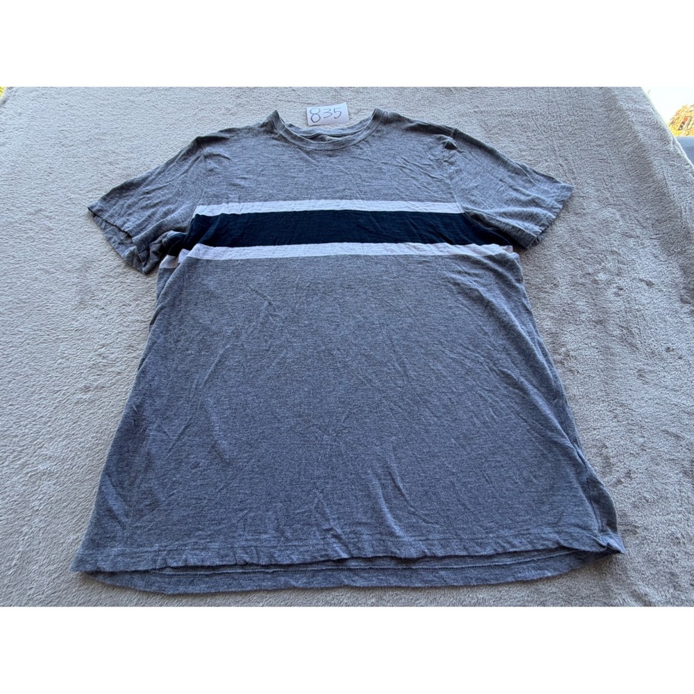 Old Navy T-Shirt Mens Large Gray Soft-Washed Striped Crewneck Tee